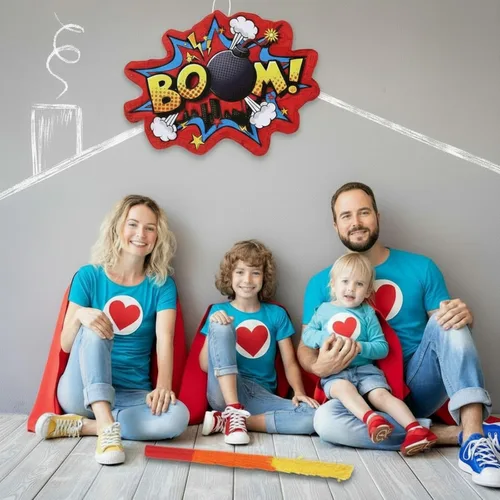 Vista 7 de Red Boom Party Piñata Cómic Book Hero Bundle Decoración de Cumpleaños Decoración de Piñatas para Juegos de Cumpleaños Temáticos Héroe Niñas Niños