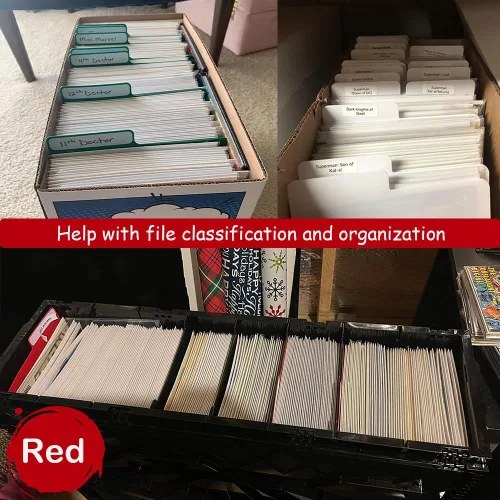 Vista 7 de Separador de tarjetas esmerilado para cómics con pestañas, separadores de estantes para libros cortos o largos, cajas de almacenamiento de cómics