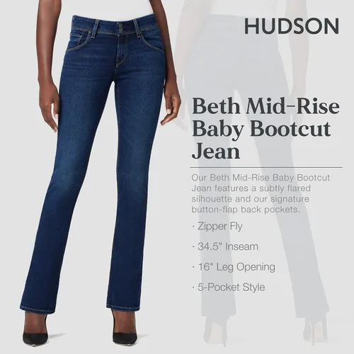 Vista 2 de HUDSON Jeans Beth Baby Bootcut para mujer con bolsillos traseros con solapa