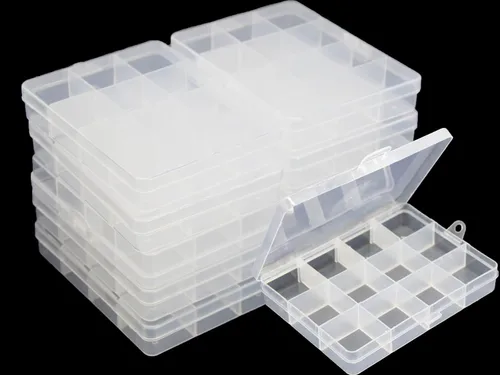 Vista 14 de Caja de almacenamiento de plástico transparente de 6 piezas con cierre hermético, contenedor organizador para lápices, rompecabezas, juguetes