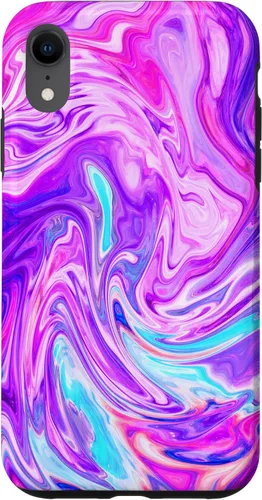 Vista 8 de Funda de gradiente de color tormenta rosa púrpura abstracto para iPhone 15