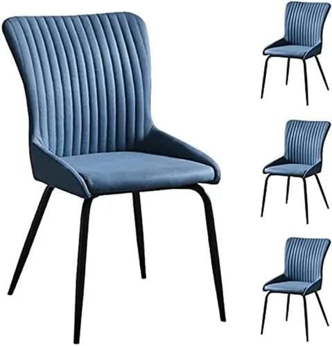 Vista 8 de LIOONS Kitchen Chairs Dining Chairs Armless Leather Fabric Modern Style Furniture Kitchen Chairs with Soft Cushion and Metal Legs for Dining Room