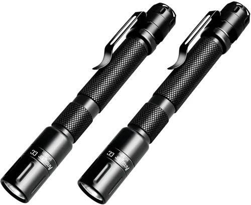 Vista 8 de Mini linterna 3 modos, linternas pequeñas LED potentes de altos lúmenes, luz táctica tipo bolígrafo con clip, antorcha compacta de bolsillo portátil