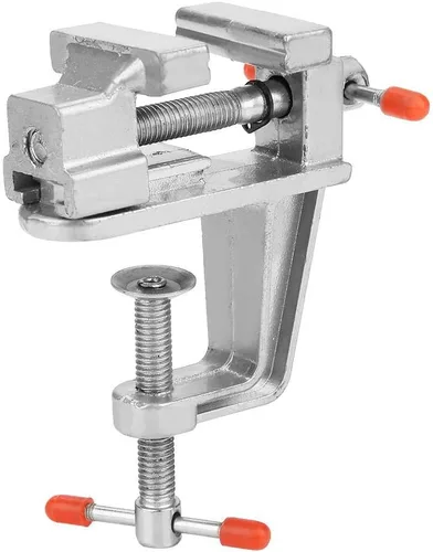 Vista 2 de Mini alicates planos Miniatura Banco Vise Abrazadera de mesa Pinzas planas Prensa de taladro Vice Mesa de aleación de aluminio Herramienta