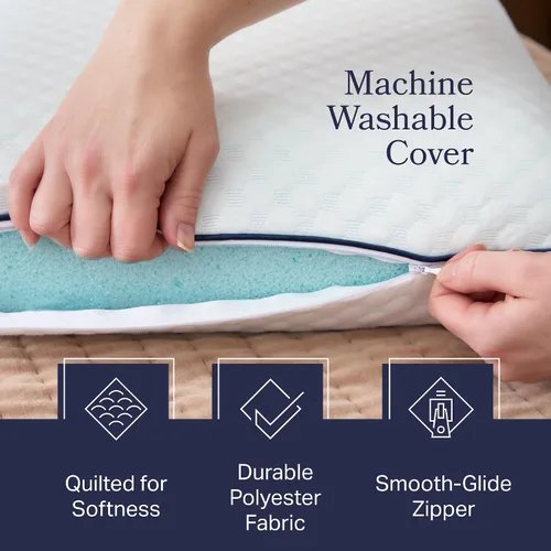 Vista 3 de Almohada de espuma viscoelástica de gel ventilada Weekender. Funda lavable. Tamaño estándar