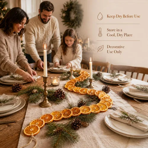 Vista 8 de Guirnalda de naranja seca de Navidad de 10 pies con 30 rebanadas de naranja Guirnalda naranja de 10 pies