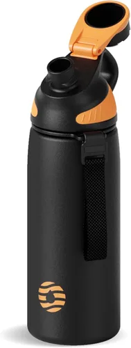 Vista 35 de Fjbottle Botella de agua aislada de acero inoxidable, botellas de agua a prueba de fugas de 32 onzas, vaso reutilizable de hielo, jarra de vacío