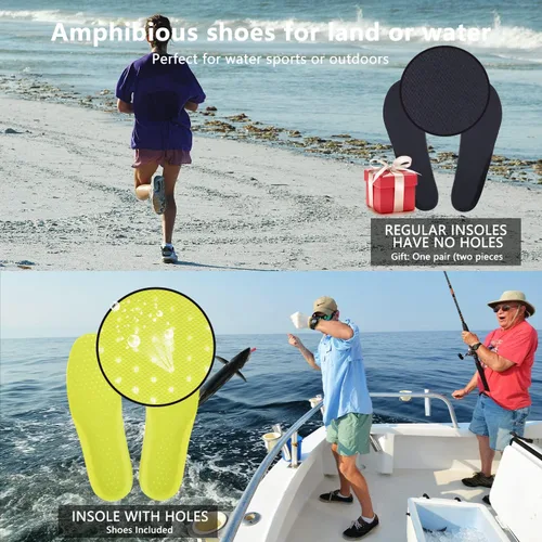 Vista 5 de Teemie Zapatos de agua para hombre y mujer, de secado rápido, zapatos deportivos para surf, kayak, caminar, senderismo