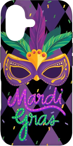 Vista 31 de Funda para iPhone 11 Pro Max Mardi Gras NOLA Festive Carnival Mask New Orleans Party Case