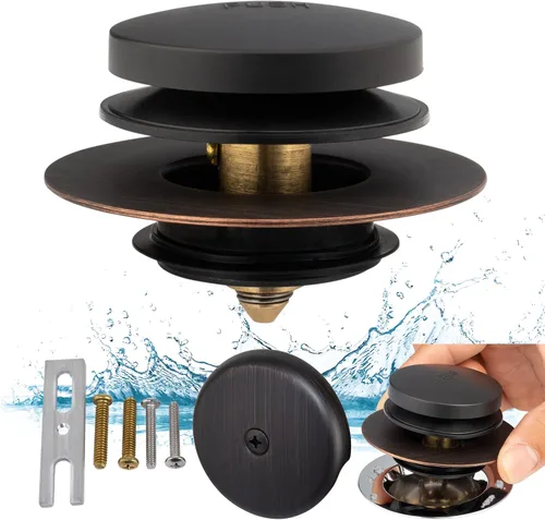 Vista 11 de Artiwell Kit universal de conversión de desagüe de bañera de punta – Kit de recambio de drenaje de bañera con placa frontal de desbordamiento de 1