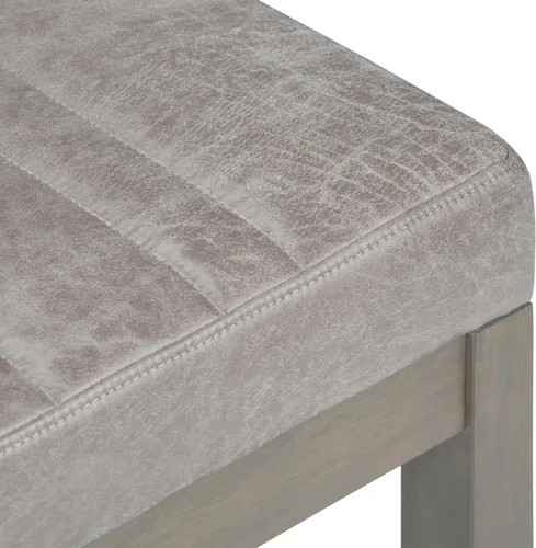 Vista 8 de SIMPLIHOME Cosmopolitan - Otomana de cuero vegano de 44 pulgadas de ancho