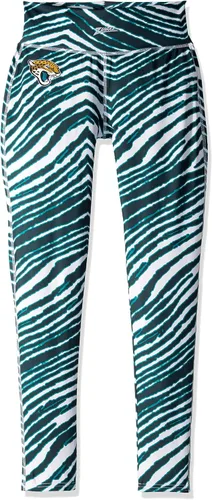 Vista 9 de Zubaz - Leggings con estampado de cebra para mujer con licencia oficial de la NFL, color del