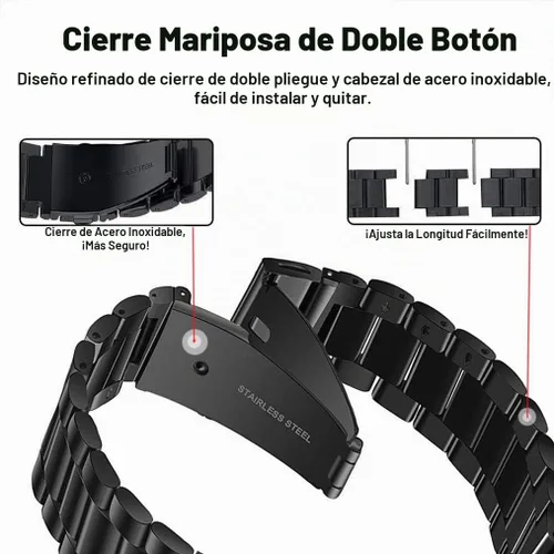 Vista 5 de Correa de metal para Garmin Instinct 3 1.772 in/Instinct 1/2 Solar Watch Bands, correa de repuesto de acero inoxidable sólido para hombre