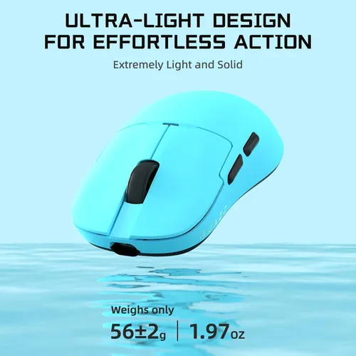 Vista 4 de AJAZZ AJ159 APEX - Mouse inalámbrico para juegos con base de carga magnética, mouse ligero BT/2.4G/USB-C con cable, sensor óptico PAW3950APEX 42K