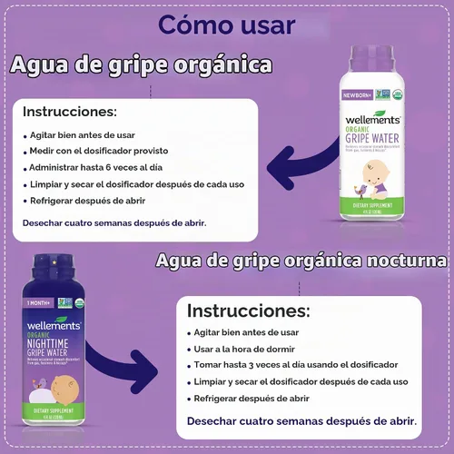 Vista 6 de Wellements Agua Anisada Orgánica para Bebés Pack Combo Día y Noche (4 fl oz) - Agua Anisada para Lactantes Recién Nacidos Calma las Molestias