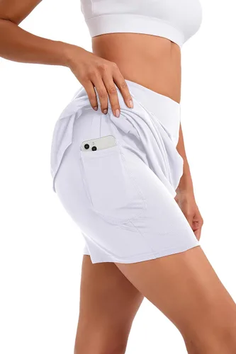 Vista 2 de Oyamiki - Falda pantalón deportiva para mujer, diseño ligero ideal para tenis, correr, entrenamiento, deporte y golf
