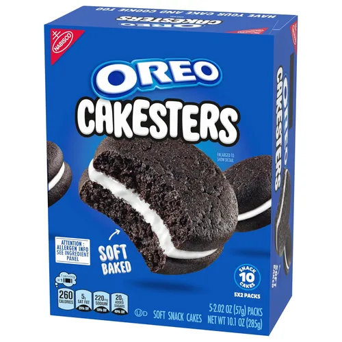 Vista 13 de OREO Cakesters Soft Snack Cakes, 12 paquetes de 5 unidades (60 paquetes de bocadillos en total) 2 pasteles por paquete, envueltos individualmente
