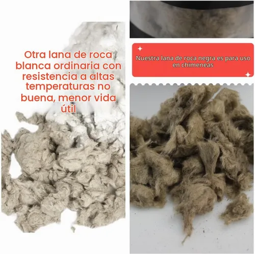 Vista 2 de Troncos de gas de lana de roca de resistencia a altas temperaturas, bolsa de 6 onzas