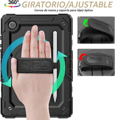 Vista 4 de SEYMAC stock Funda para Samsung Galaxy Tab A8 de 10.5 pulgadas, funda de protección contra caídas de cuerpo completo con protector de pantalla