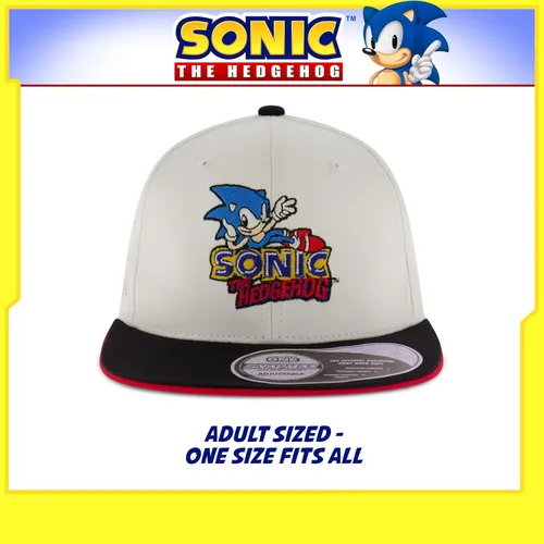 Vista 5 de Concept One Gorra de béisbol Sonic The Hedgehog para hombre, logotipo bordado con ala plana, ajustable