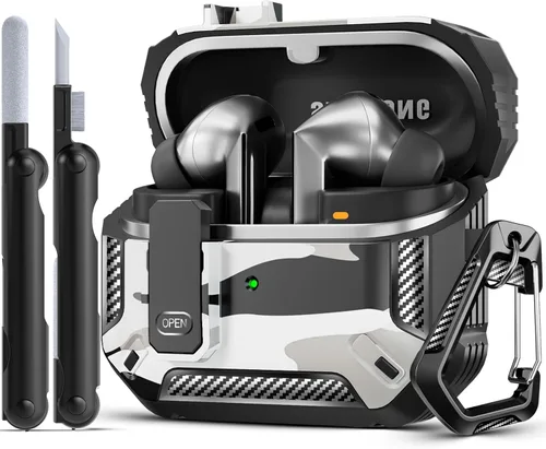 Vista 21 de Lock Fit Diseñado para Samsung Galaxy Buds3 FE (2025) / Buds3 Pro (2024) / Funda Buds 3 (2024), con kit de limpieza Cuerpo completo Resistente a