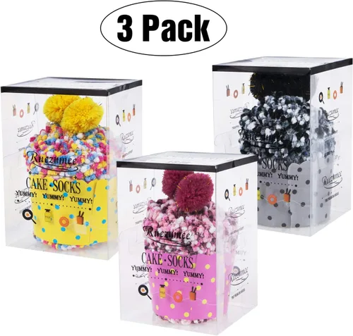 Vista 3 de YSense 2-3 Pairs Womens Fuzzy Socks Warm Winter Cozy Fluffy Socks Cute Animal Slipper Socks