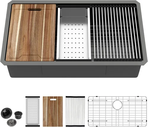 Vista 18 de Kichae Fregadero de Barra Bajo Montaje - Fregadero de Barra de Preparación de 12 x 15 Pulgadas de Acero Inoxidable Calibre 16 Fregadero de Cocina