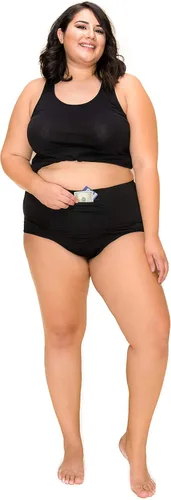 Vista 3 de Barbra Lingerie Ropa interior de viaje con bolsillo para mujer, bragas de cintura S-5XL