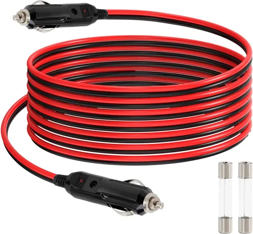 Vista 9 de ELFCULB Cable de encendedor de cigarrillos macho a macho, cable de extensión de enchufe de encendedor de cigarrillos de automóvil de 14 AWG 12 V