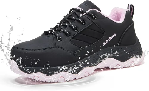 Vista 9 de Zapatos anchos con punta de acero para mujer, impermeables, antideslizantes, zapatos de seguridad, ligeros, antideslizantes, construcción