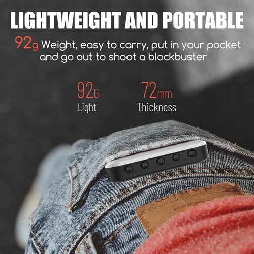 Vista 3 de Luz de selfie - BANSINE Luz de teléfono LED recargable por USB - Luz de foto portátil con CRI de 97+, hasta 6500K de temperatura