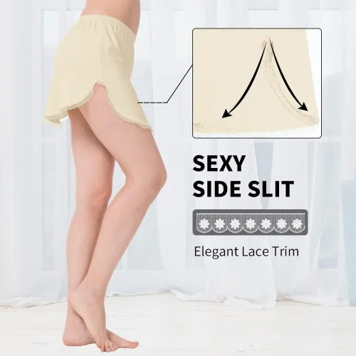 Vista 3 de MANCYFIT Falda corta para mujer, con abertura y encaje