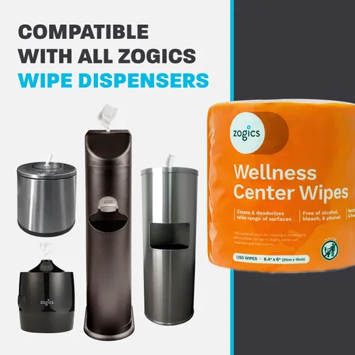 Vista 6 de Zogics Toallitas de limpieza Wellness Center: toallitas de gimnasio para limpiar superficies y equipos, toallitas húmedas presaturadas duraderas