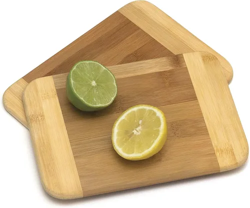 Vista 3 de Lipper International Tabla de cortar y servir de madera de bambú de dos tonos, pequeña, 8 x 6 x 5/16 pulgadas, juego de 12