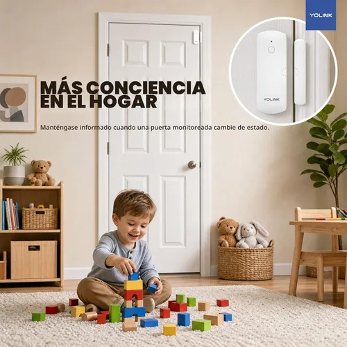 Vista 6 de YoLink Sensor inteligente de puerta y ventana LoRa: alcance al aire libre de hasta 1/4 de milla, recordatorios de puerta dejada abierta, hasta 5