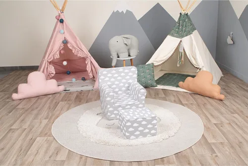 Vista 3 de Delsit Silla para niños pequeños y sillón para niños, con reposapiés, diseño europeo de primera calidad, silla de lectura perfecta para niños