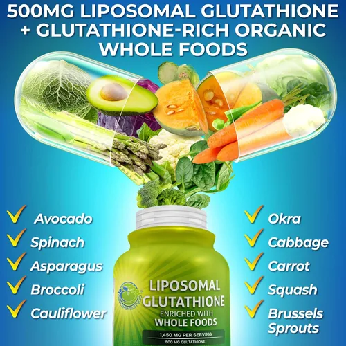 Vista 4 de Suplemento liposomal glutatión 500mg L-glutatión reducido activo