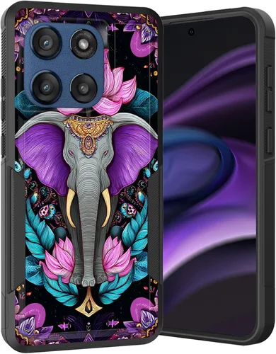 Vista 142 de para Moto G Play 4G 2024, funda de dos capas híbrida resistente y a prueba de golpes, PC duro + silicona suave protectora para Motorola Moto G Play