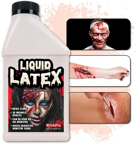 Vista 4 de Kangaroo, Maquillaje profesional de látex líquido, 16 onzas por pinta