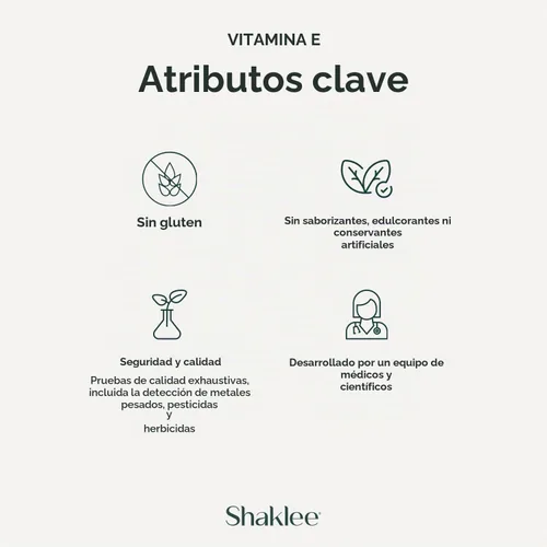 Vista 5 de Shaklee - Vita-E® 400 UI - Vitamina E con Selenio - 90 cápsulas blandas