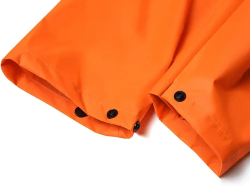 Vista 5 de Chaqueta de lluvia de seguridad larga con capucha para hombre, impermeable, poncho de emergencia