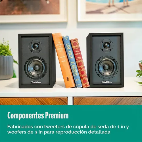 Vista 4 de Electrohome Berkeley - Altavoces estéreo 2.0 con amplificador integrado y controladores de 3 pulgadas para tocadiscos, TV, PC y transmisión