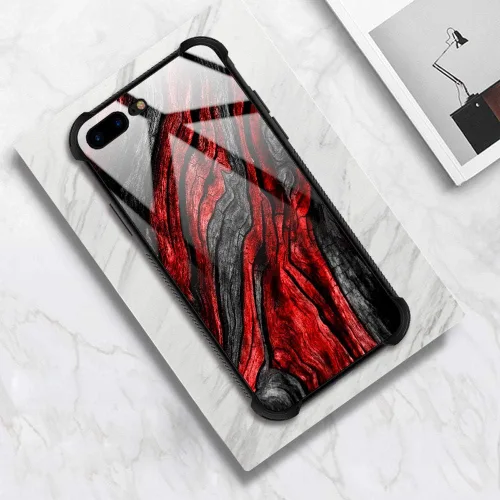 Vista 6 de Carcasa para iPhone 8 Plus, 9H de cristal templado para iPhone 7 Plus, para hombres y niños, diseño de patrón fresco a prueba de golpes