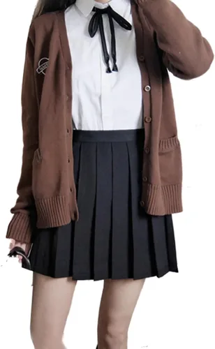 Vista 2 de Faldas plisadas a cuadros de cintura alta para mujeres y niñas, talla grande, uniforme escolar, mini disfraces de cosplay