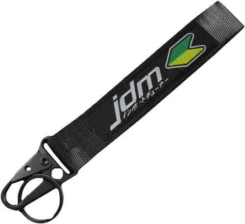 Vista 7 de Q1-TECH, llavero bordado etiqueta de automóvil motor de automóvil, grillete compatible con llavero JDM AS F#CK JAF