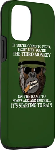 Vista 3 de iPhone 12 mini Fight Like the Third Monkey - Funda divertida de boxeo y meme MMA