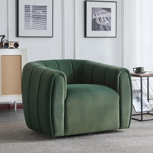 Vista 11 de Christopher Knight Home Monroe Silla giratoria de terciopelo para club, sillón con rotación de 360 grados, sofá giratorio de barril tapizado