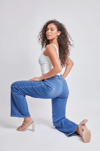 Vista 6 de YMI Wannabettabutt - Jeans sostenibles de pierna ancha y tiro bajo para mujer