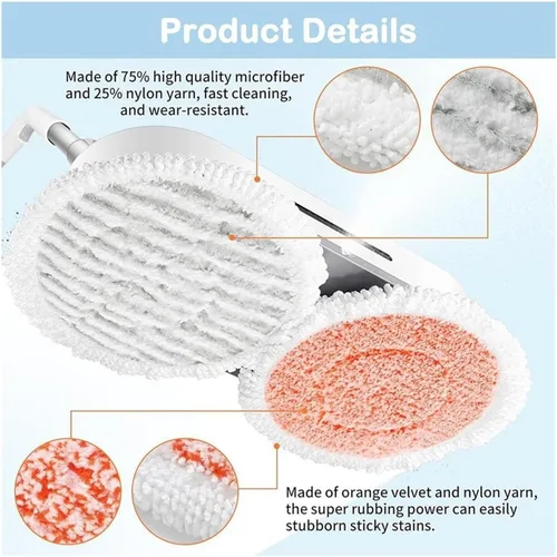 Vista 2 de Steam Mop Pads，Compatible for Shark D 2pcs