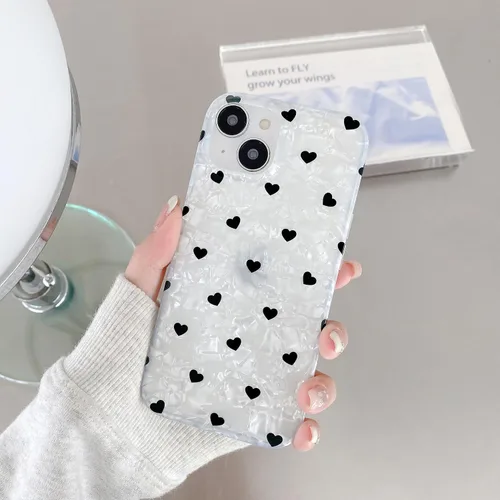 Vista 38 de Compatible con iPhone 15, funda transparente de encaje negro floral a prueba de golpes, parte trasera dura, delgada, bonita funda transparente